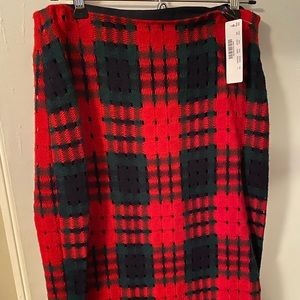 J Crew Wool Skirt, Size 4, Red Plaid
